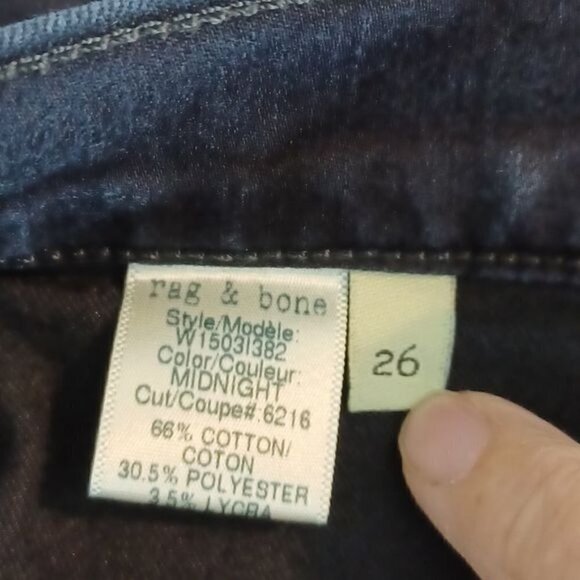 Rag & Bone Legging Skinny Jeans Midnight Wash Size 26 Dark Blue - Picture 5 of 8